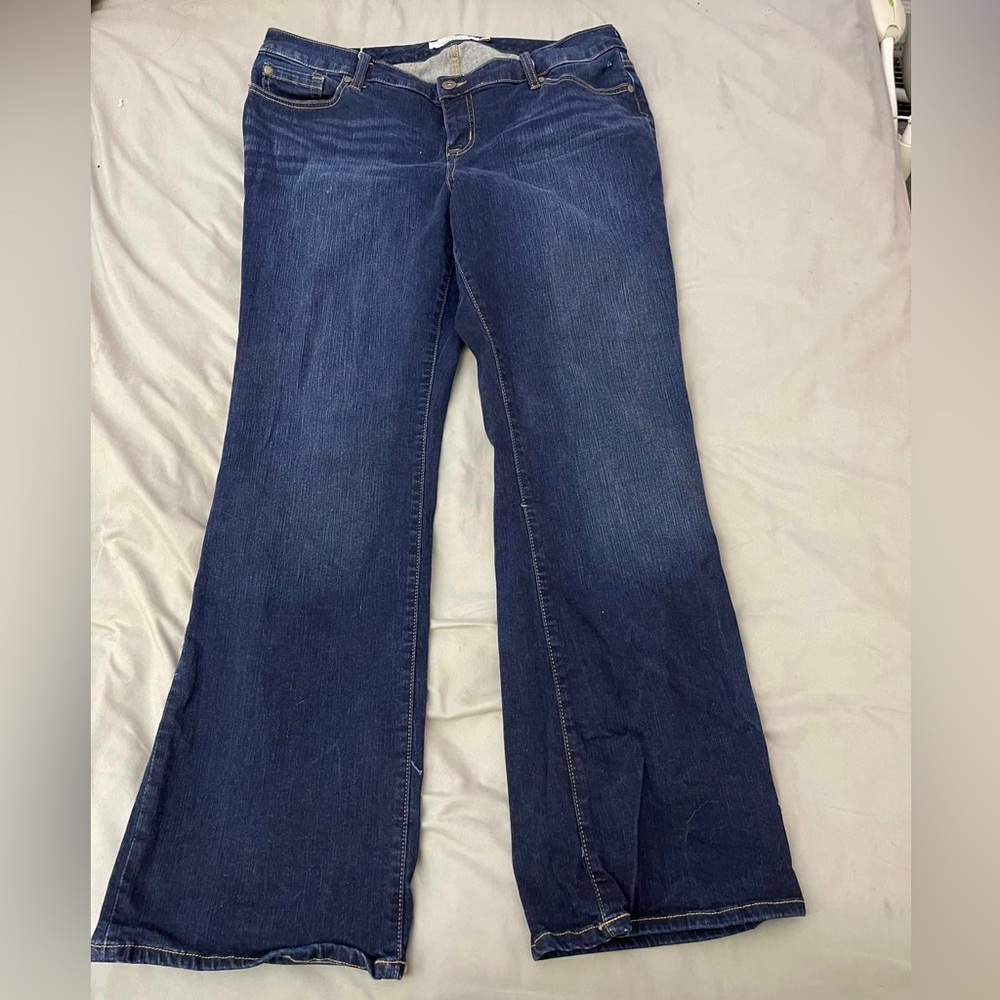Torrid size 18R boot cut dark wash jeans.